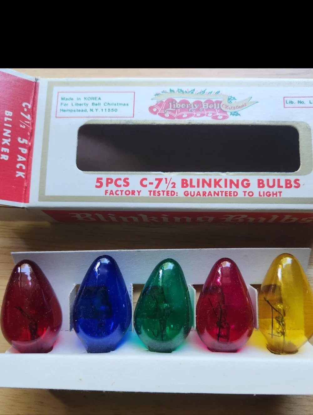 3 Boxes of Vintage Liberty Bell C-7 Blinking Glass Light Bulbs 15 Bulbs Total